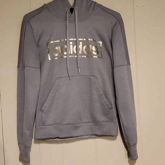 adidas Shirts Copy Euc Adidas Thermawarm Hoodie Silver Wgold